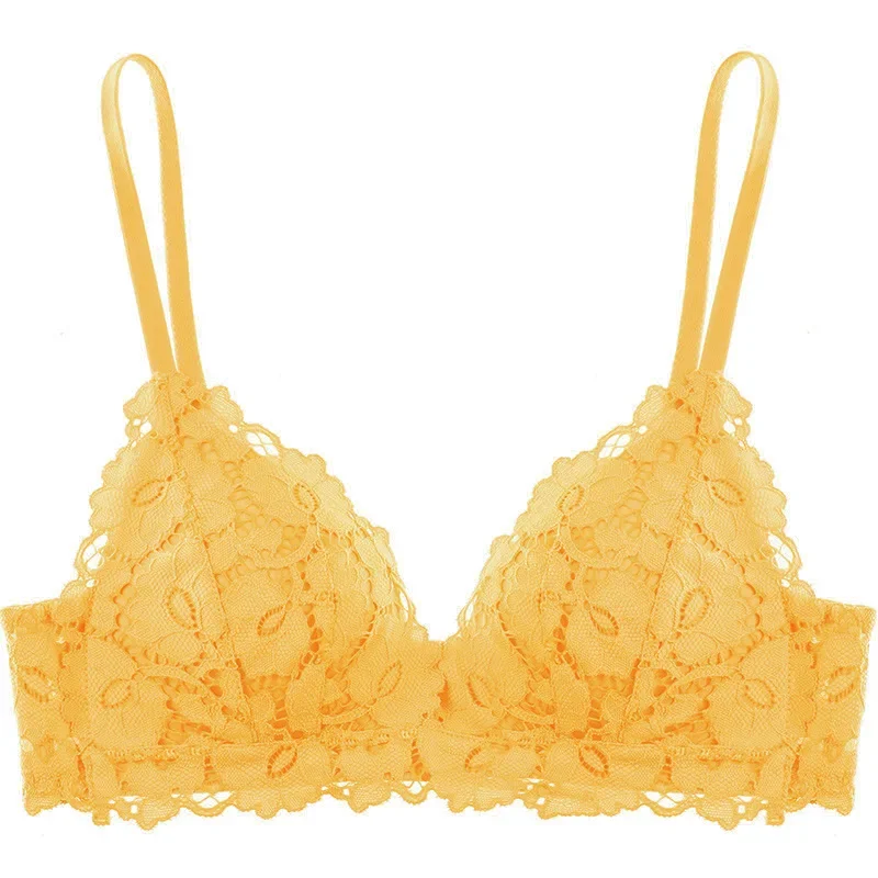 Kalapaopao Push-up Gather Lace Bra Thin At The Top and Thick At The Bottom Summer Must-have 3D Stereo Deep V Lock Edge