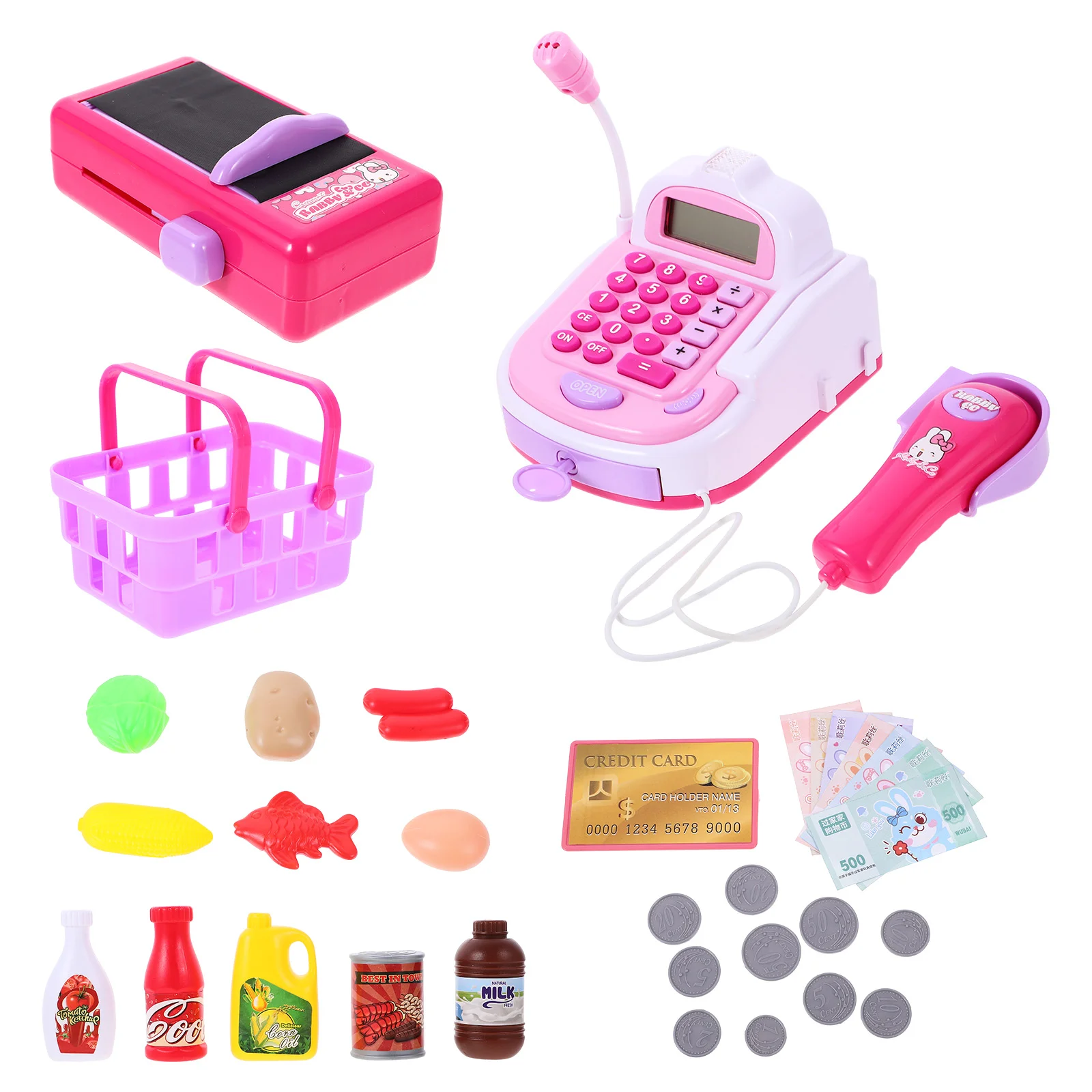 Kit de jeu de simulation de caisse enregistreuse électronique pour enfants, jouets pour bébés, ensemble d'actions et de sons réalistes avec micro, outil éducatif