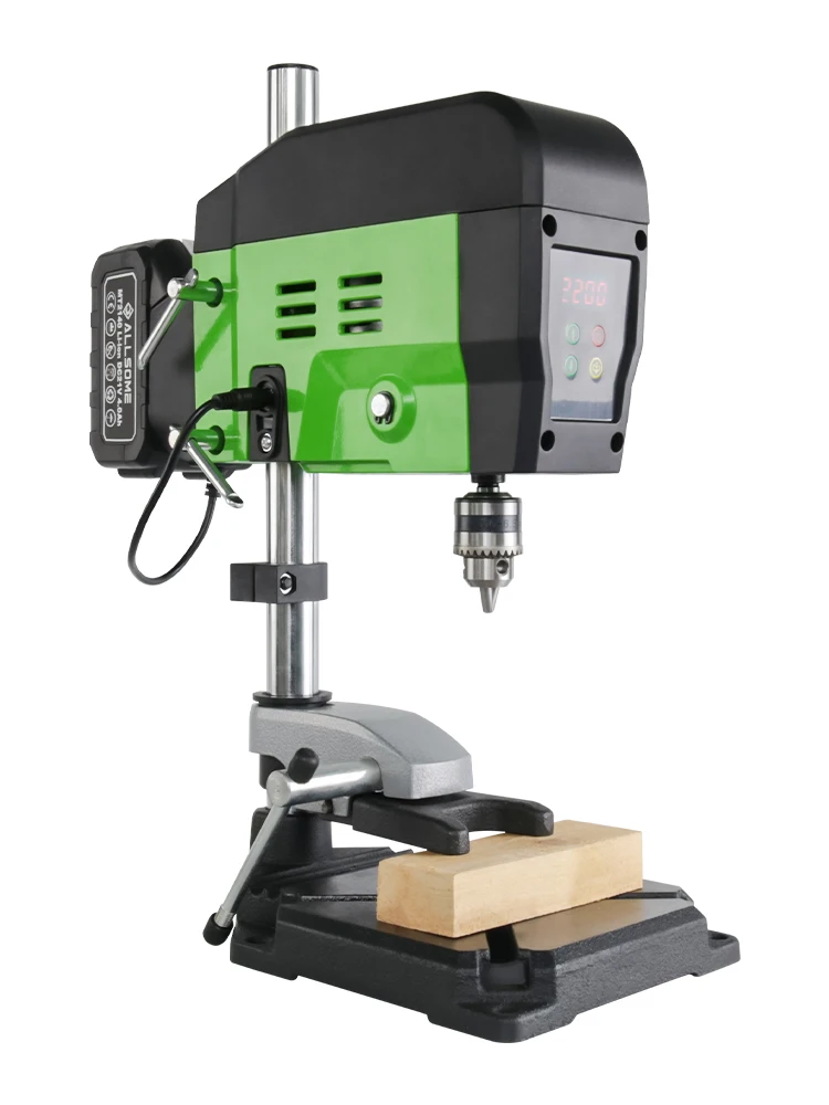 Allsome 4-Speed Benchtop Drill Cast Iron Press Drilling machine Compatible with Makita 18V battery and AC 220V Adapter