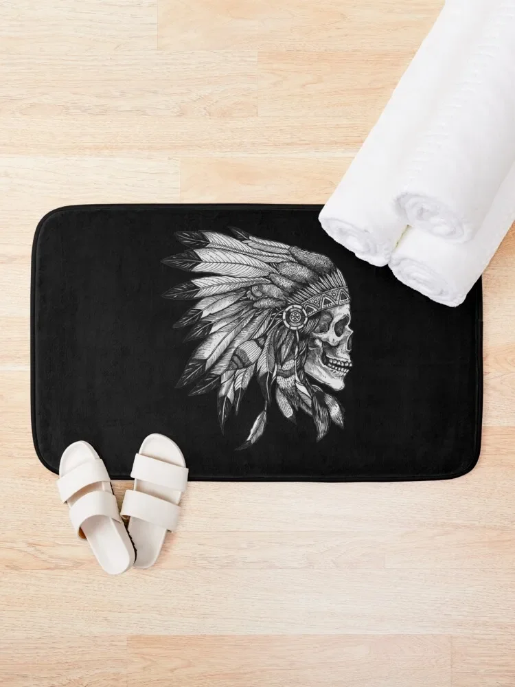 Indian Skull 2 Bath Mat Non Slip Carpet Kitchen Carpet Bathroom Carpet Water Absorbent Mat