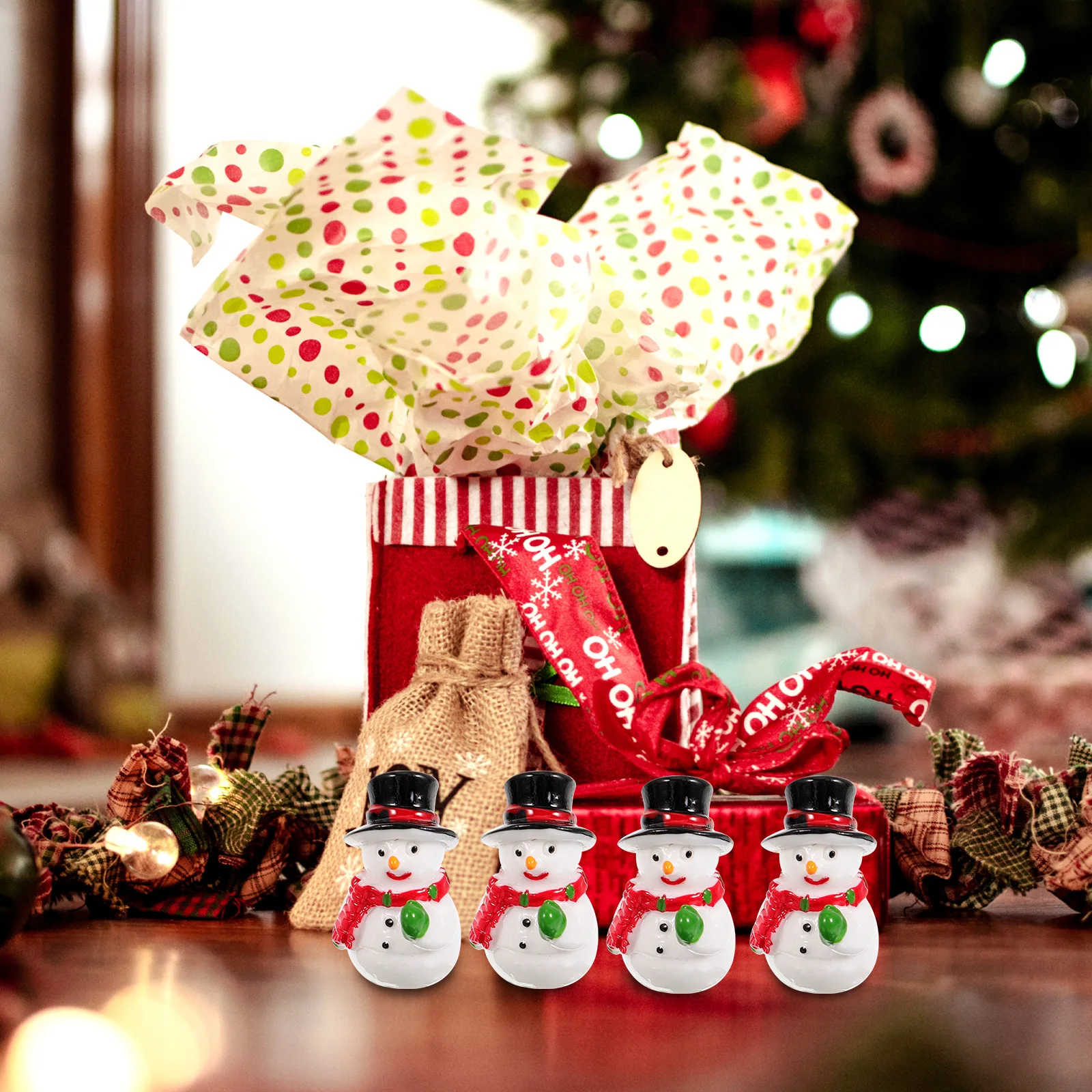 

20Pcs Snowman Ornaments Mini Resin Crafts Christmas Decorations Micro Landscape Christmas Party Photo Props Mini Snowman