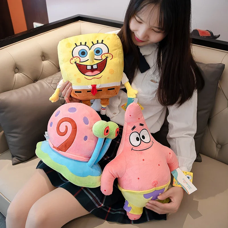 أنيمي بلوشي دمية سبونجبوب Peluches دمية سكوير بانتس باتريك ستار Squidward يوجين كرابز غاري Kawaii الكرتون محشوة ألعاب من نسيج مخملي