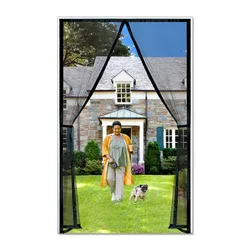 Magnetic Door Mosquito Net Screen Black Insect Curtain Fly Insect Auto Closing Invisible Mesh For Kitchen indoor living room