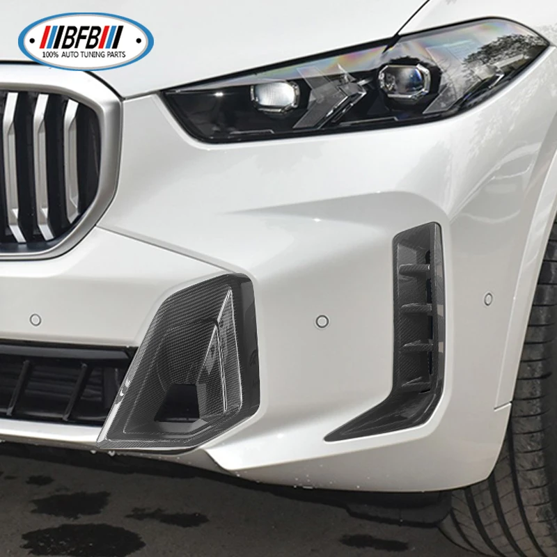 

Real Dry Carbon Fiber Front Bumper Side Fender Cover Air Vent Cover Trim Outlet Intake Frame 4pcs For BMW X5 G05 LCI 2023up