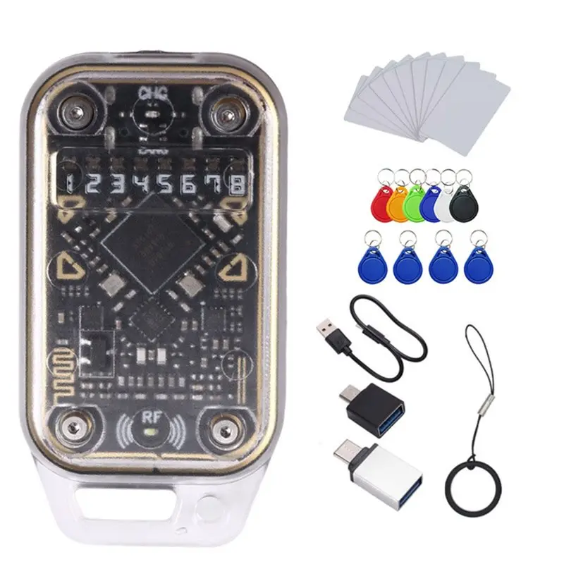 【FEEL THE DIFFERENCE 】Chameleon V2.0 RFID Smart Chip Reader Emulator+10XCUID Card/UID Keychain ID IC 125K 13.56Mhz Card Decode N