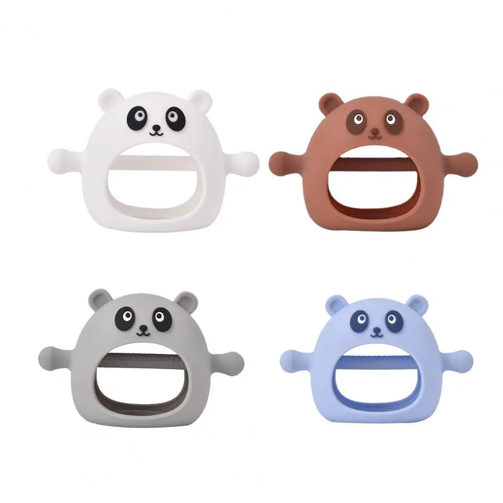 

Baby Teether Pacifier Bpa-free Baby Teether Pacifier Soft Silicone Panda Teether Gloves Anti-fall Design for Soothing Baby Toy