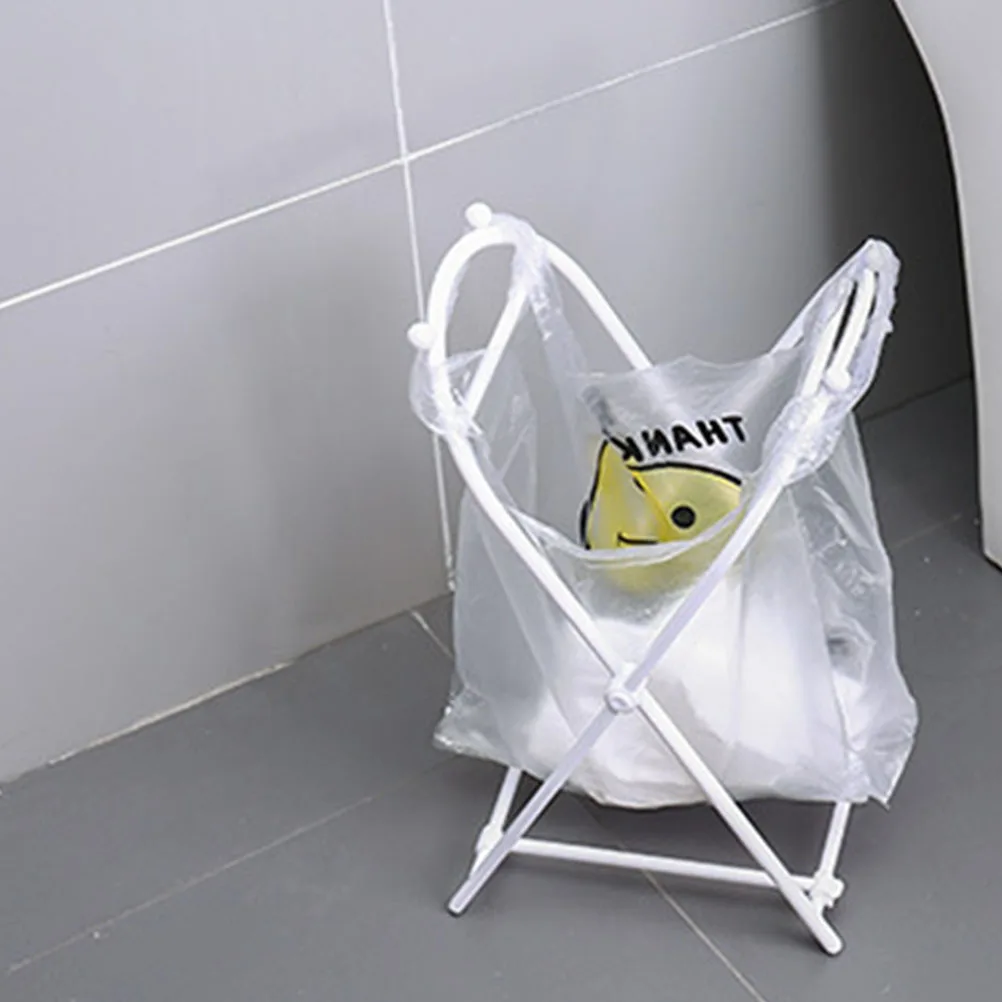 

4pcs Garbage Hanging Rack Foldable Kitchen Storage Organizer Bathroom Space Saving Non-Slip Plastic Bag Holder Lightweight