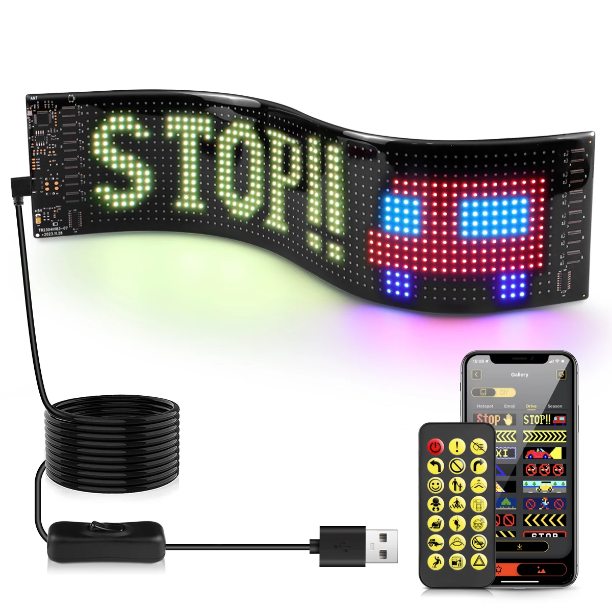 

Портативная USB-панель с автоматической прокруткой, светодиодный экран, слоган, сделай сам, узор, буквы, боль, светодиодный знак, лампа, подсветка