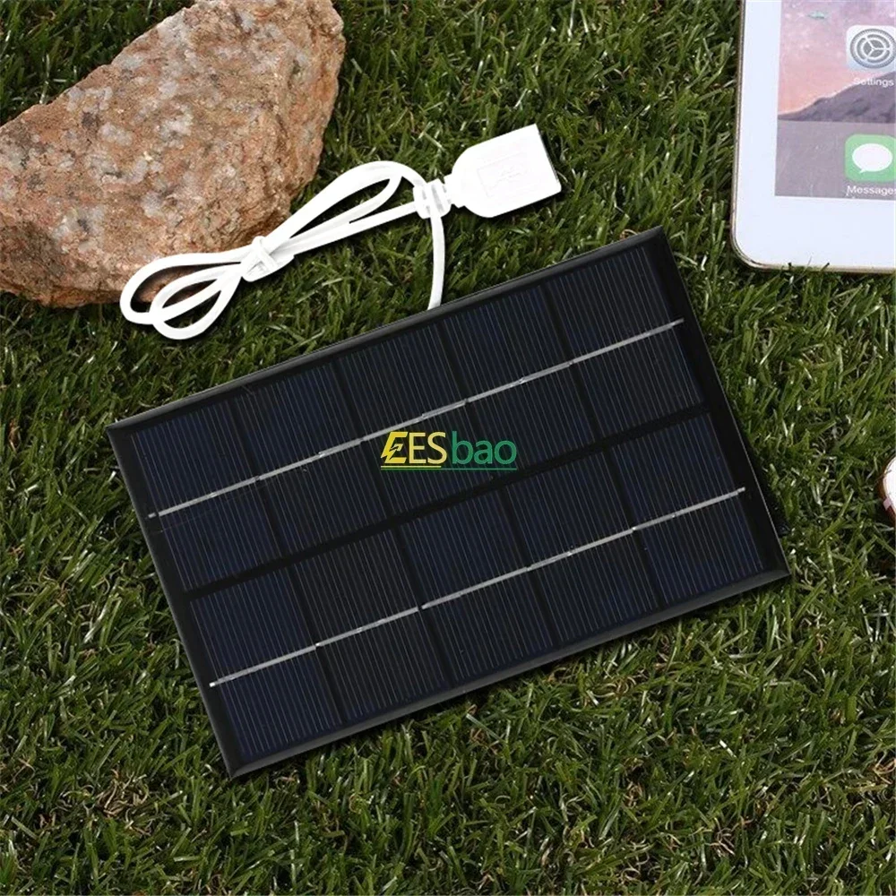 Wholesale Solar Panel  USB Waterproof Outdoor Hiking Camping Portable Battery Mobile Phone Charging Bank Charging Panel