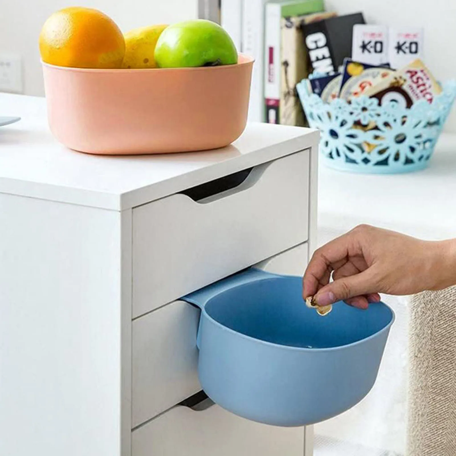 Kitchen Hanging Cabinet Garbage Cube Waste Litter Bins Storage Container Trash Can Holder Rubbish Organizer Kitchen Trash