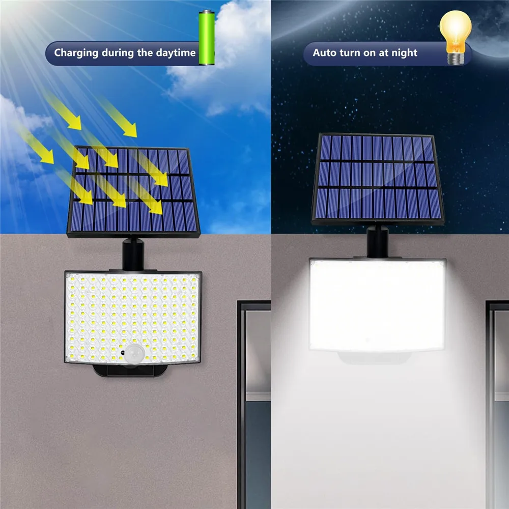 solar led light outdoor garden decoration 234LED Lights With 4 working mode IP65 waterproof Solar Motion Sensor Wall Lamps