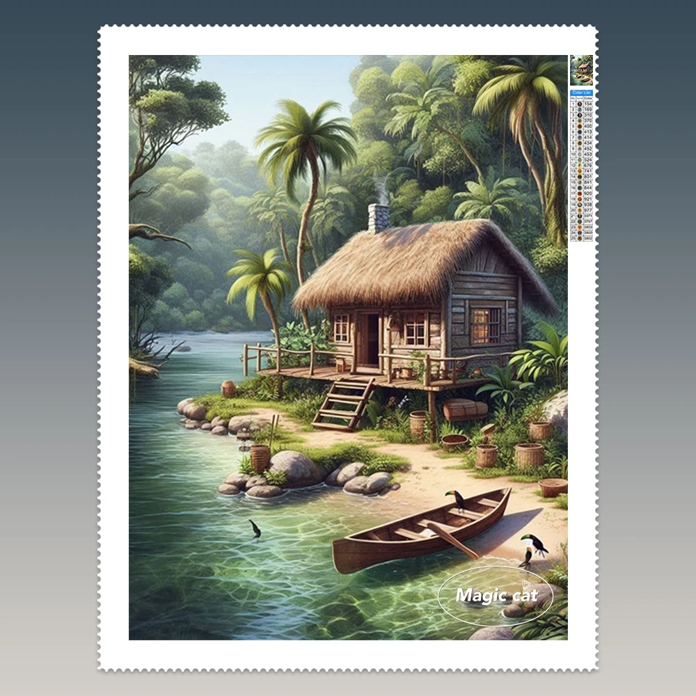 

5D Diamond Painting Cartoon Landscape House DIY Mosaic Style Home Decor New Diamond Embroidery Hand Gift