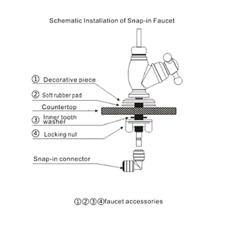 Sink Faucet Beverage Faucet Drinking Water Faucet 1/4-inch Tube Faucet Tap for Water Purifier Filter Filtration System