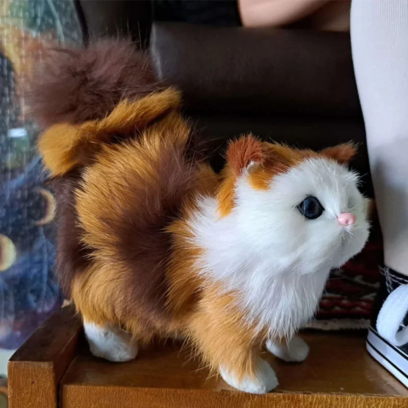 かわいいシミュレーション猫ぬいぐるみ、柔らかいぬいぐるみ子猫モデル、偽猫リアルな動物、子供、女の子の誕生日、バレンタインデーのギフト