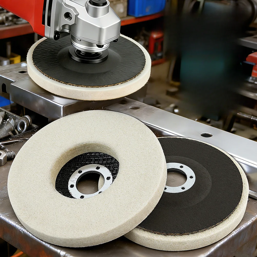125mm felt wool polishing pad buffing wheel for angle grinder suitable for stone glass For Metal and wood polishing tasks