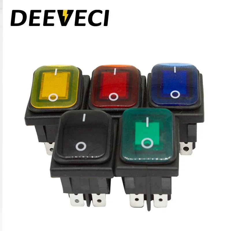 KCD4 12v 220v 30A waterproof heavy duty toggle switch illuminated latching 4pins on off emergency marine rocker switch image 5