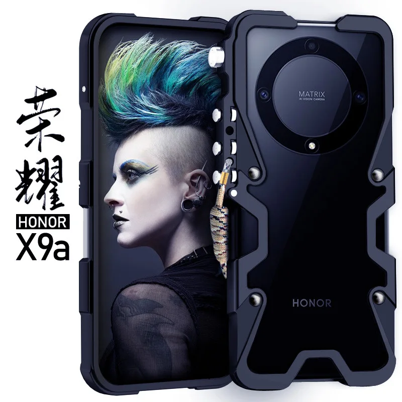 

Лидер продаж Zimon, роскошные брони, металлические алюминиевые чехлы для телефонов, бампер для Honor X9a, механический чехол с черепом ручной работы