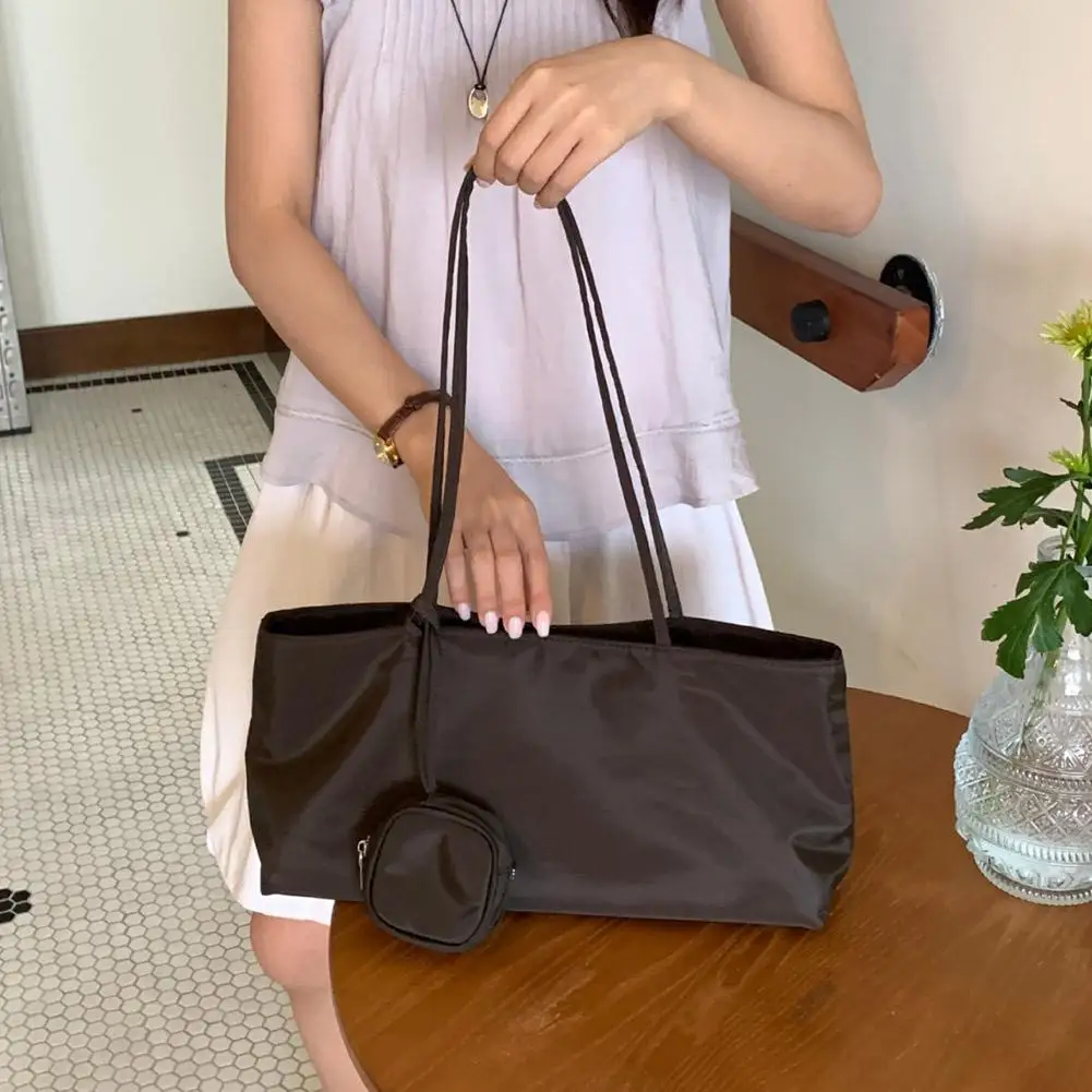Damen-Handtasche aus Nylon-Canvas mit kleiner Geldbörse, große Kapazität, Umhängetasche, lässige Alltagstasche für Pendler, Achseltasche. – Detail 13