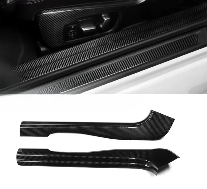 M2 G87 G42 Dry Carbon Fiber Door Threshold Trim Interior Sill Cover 2023-2026