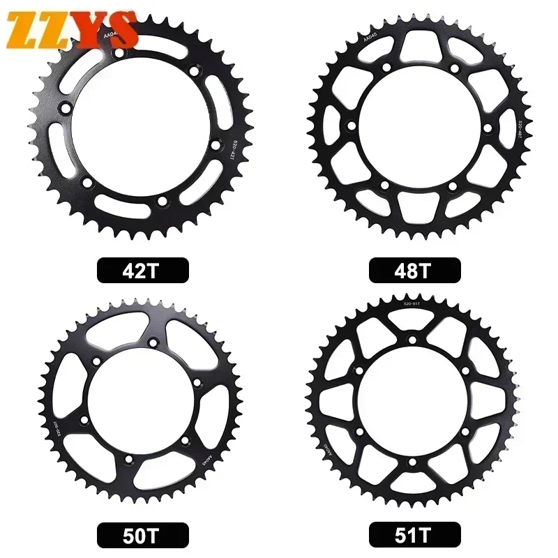 

1pc 520 42T 48T 50T 51T Tooth Rear Sprocket Gear Star Pinion Cam For Kawasaki KX250 KX250F 2004-2010 KX500 KX500B 86 KX 250 500