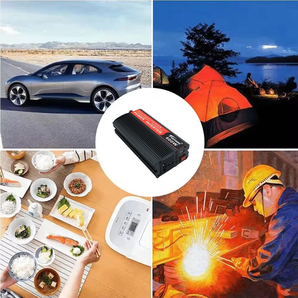 600 واط عاكس الطاقة المحمولة سيارة العاكس عاكس للطاقة الشمسية USB تيار مستمر 12 فولت إلى التيار المتناوب 220 فولت تحويل USB مشبك بطارية مقبس عالمي