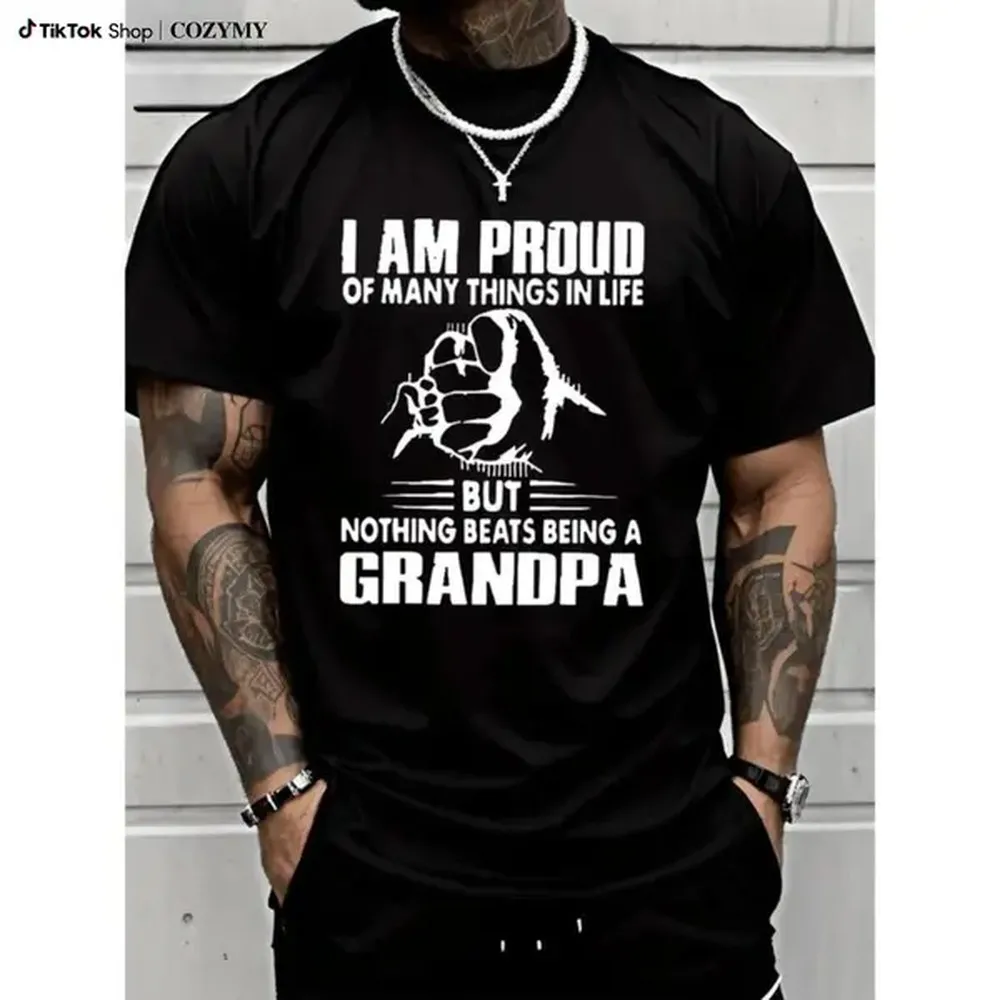 PAYEAH Proud Of Many Things In LifeNothing Being A Grandpa Monogrammed T-Shirt 100% Cotton T Shirt
