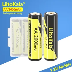 1-16PCS LiitoKala Ni-26/AA 1.2V 2600mAh Ni-MH AA Rechargeble Battery for Camera Anti-dropping Toy Car+ AA Battery Box