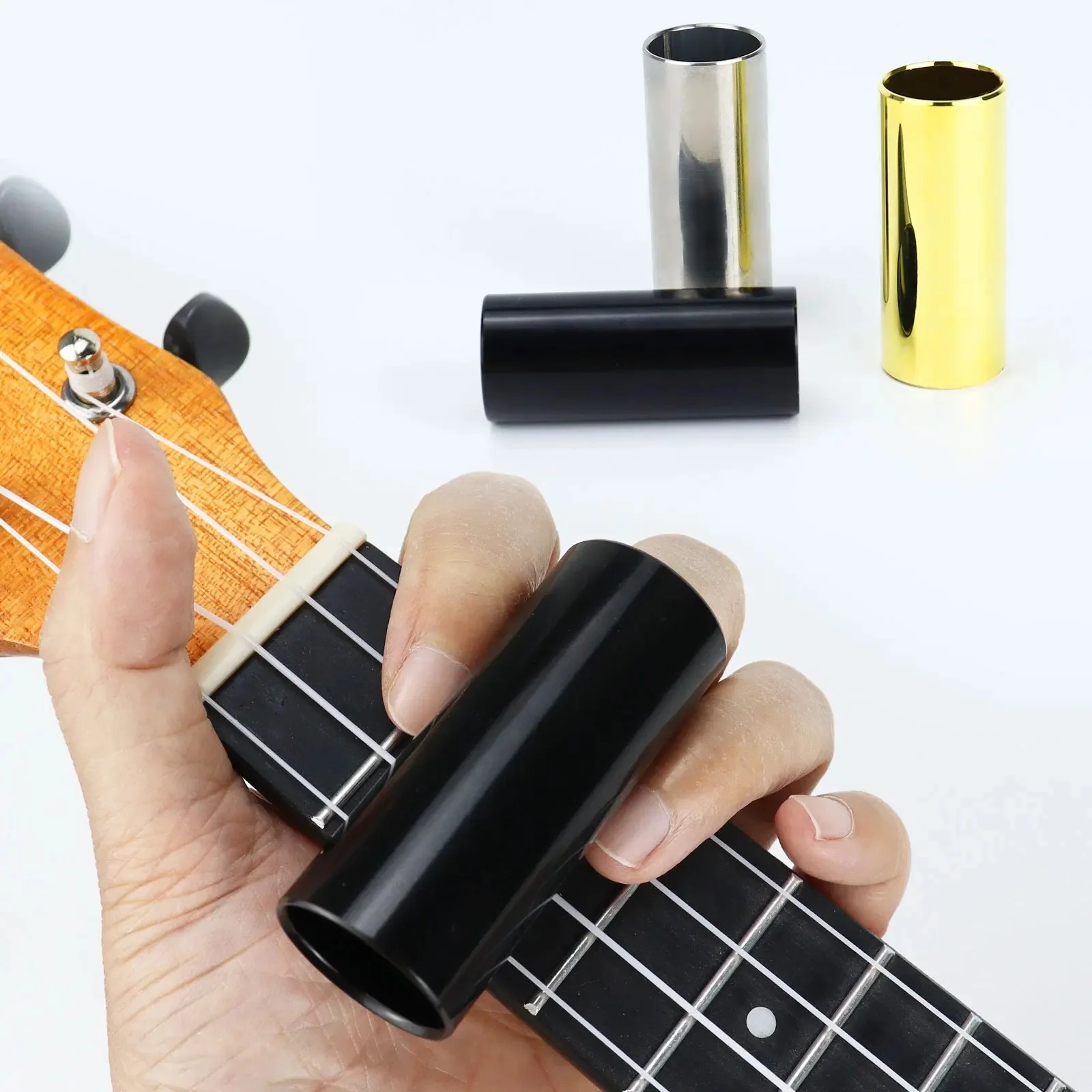 Stainless Steel Metal Guitar Slide Slider Finger Knuck String Slides Tone For Guitar String  Accessories Country Blues Jazz