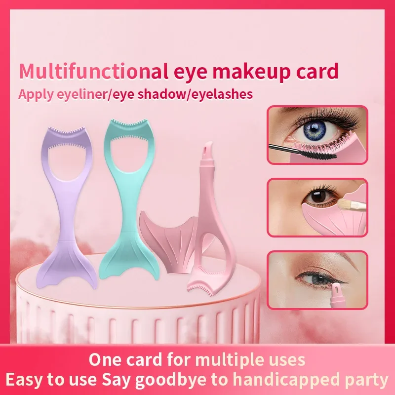 Siliconen multifunctionele eyeliner stencil gevleugelde tip eyeliner hulp gezichtscrème masker applicator sjabloon luie snelle make-up tool