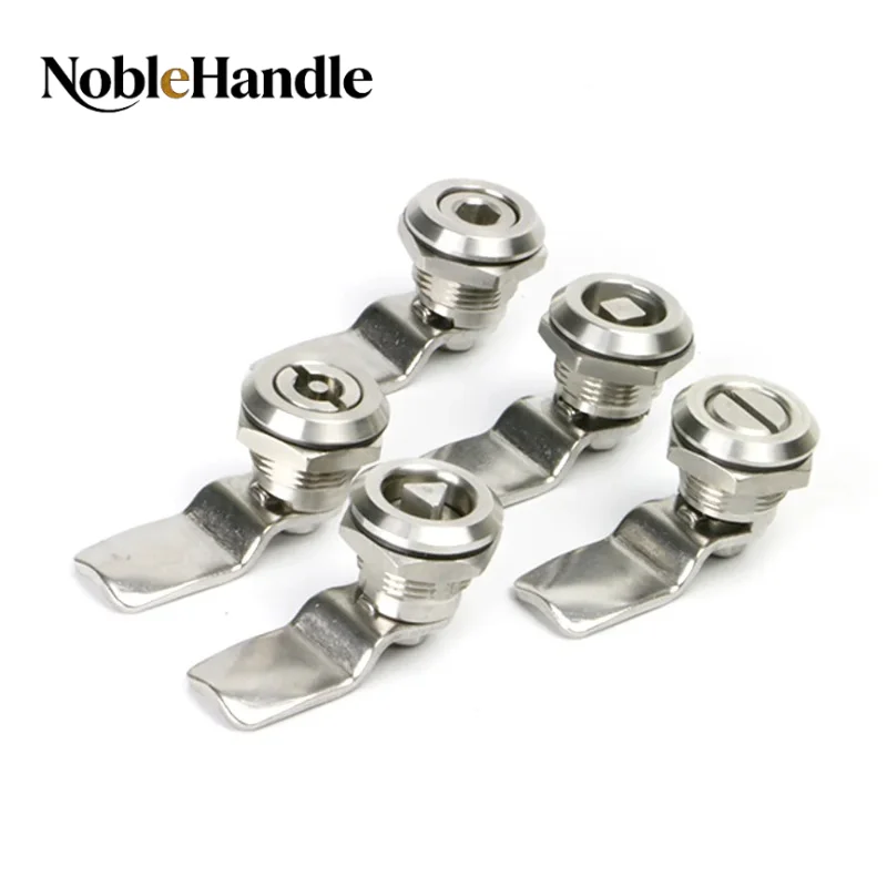 304 Stainless Steel 22mm Mount Cam Lock Panel Lock Power Distribution Cabinet Security Lock Replacement Hardware for Tin Box