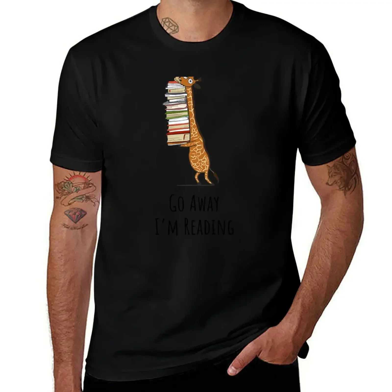 

Funny Giraffe Holding a Stack of Books - Go Away I'm Reading - Book Lover Gift, Phones Cases And Other Gift T-Shirt