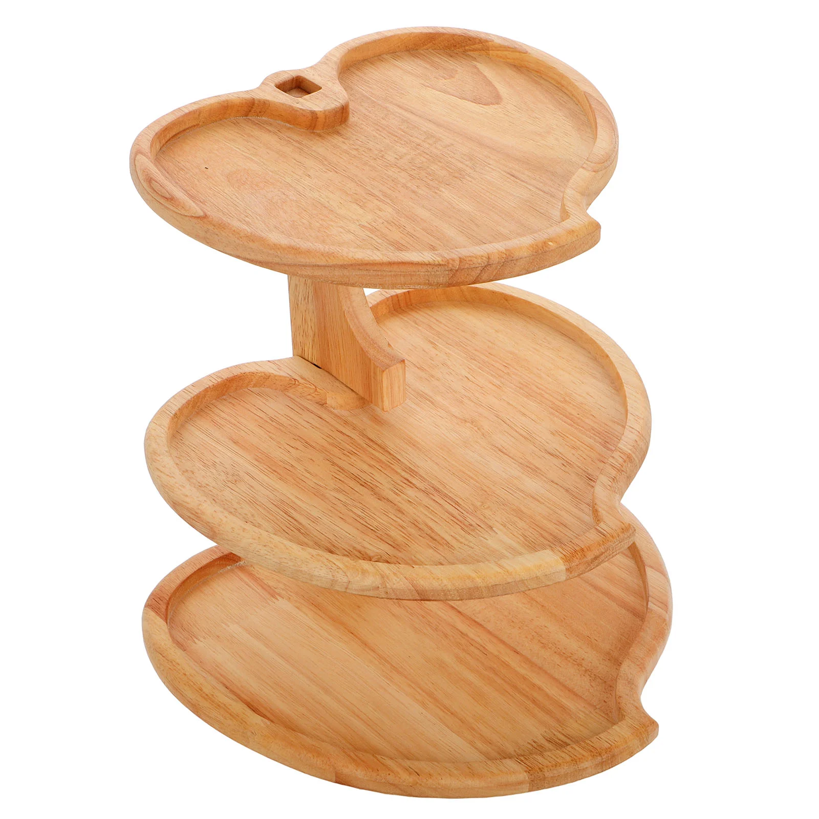 

Cupcake Holder Stand Creative Cake Tea Display Tray Wooden Heart Shaped Three Tier Tray Stand Afternoon Tea Snack Tray For Kitch