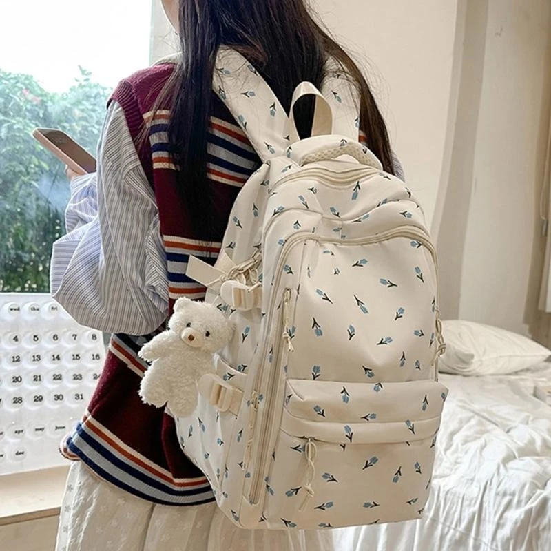 

E8FB Flower Print рюкзак для студенческой школьной сумки с рюкзаком рюкзак сумки для колледжа