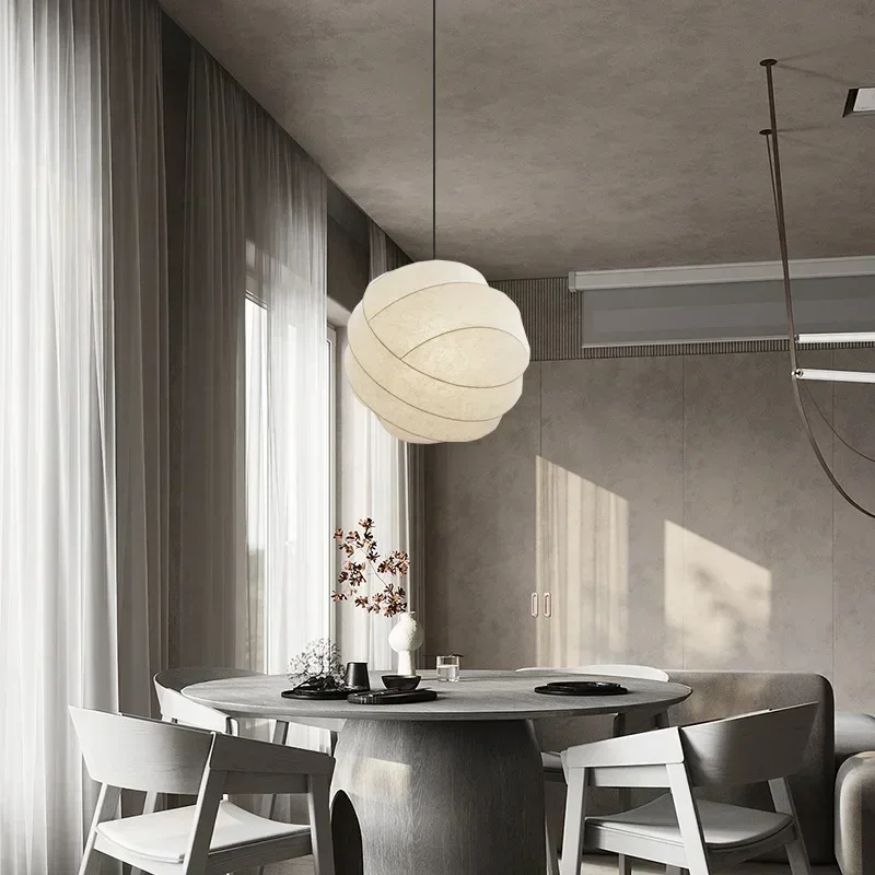

Noguchi Isamu Paper Lamp Bedroom Restaurant Chandeliers Japanese Style Wabi-sabi Style Atmosphere Ball Rice Paper Pendant Lights