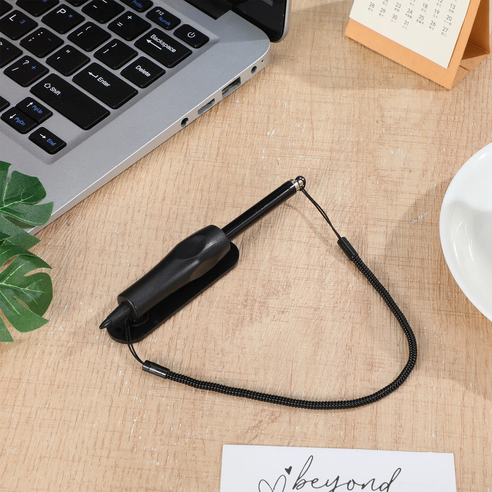 

Black Metal Resistive Stylus Pen Precision Touch Pen Holder Lanyard Spring Tether for Resistive Screen Tablets Phones