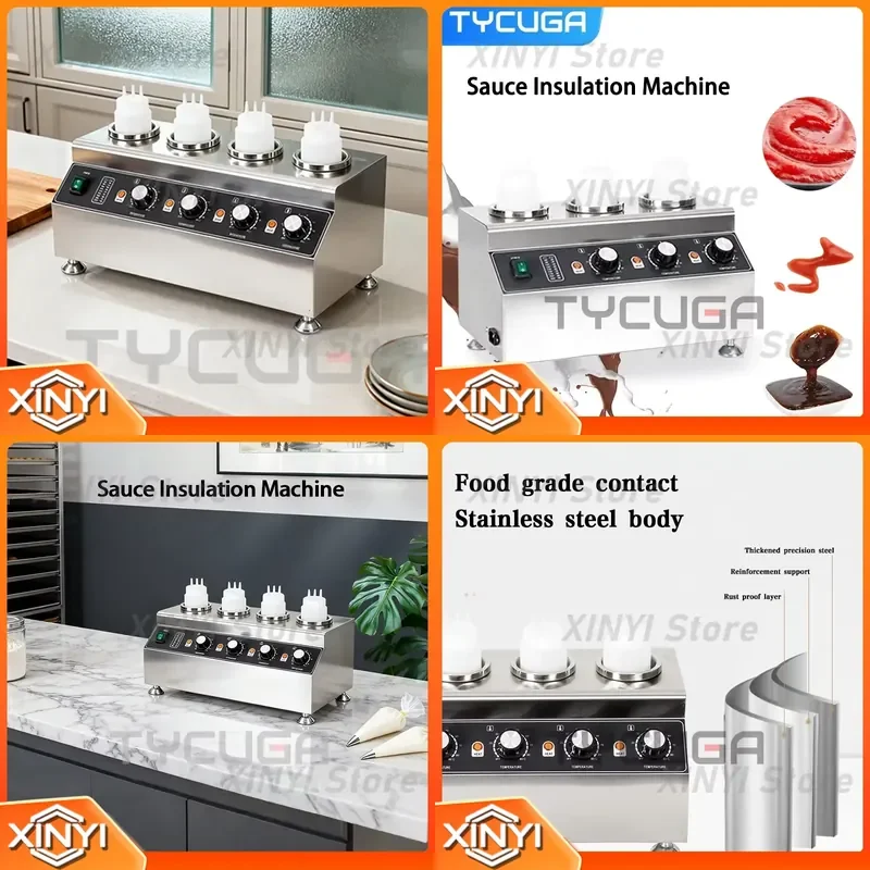 Commercial Electric Sauce Warmer Chocolate Melter Jam Heating Pot Stainless Steel 30-85C Catering Equipment for Cafe