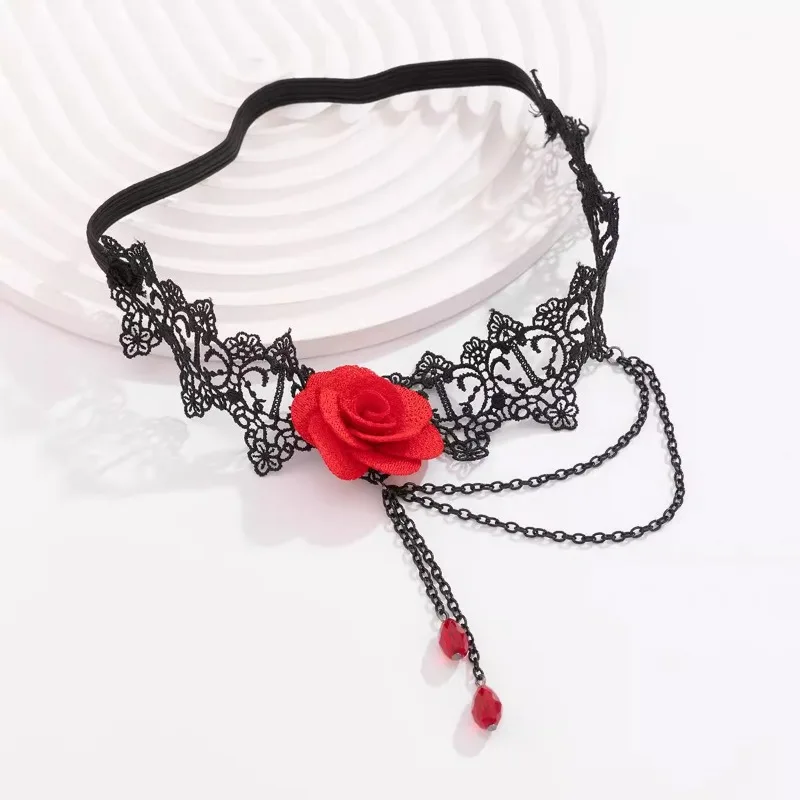 

Gothic Style Rose Lace Elastic Band Thigh Chain Halloween Atmosphere Matching Accessories