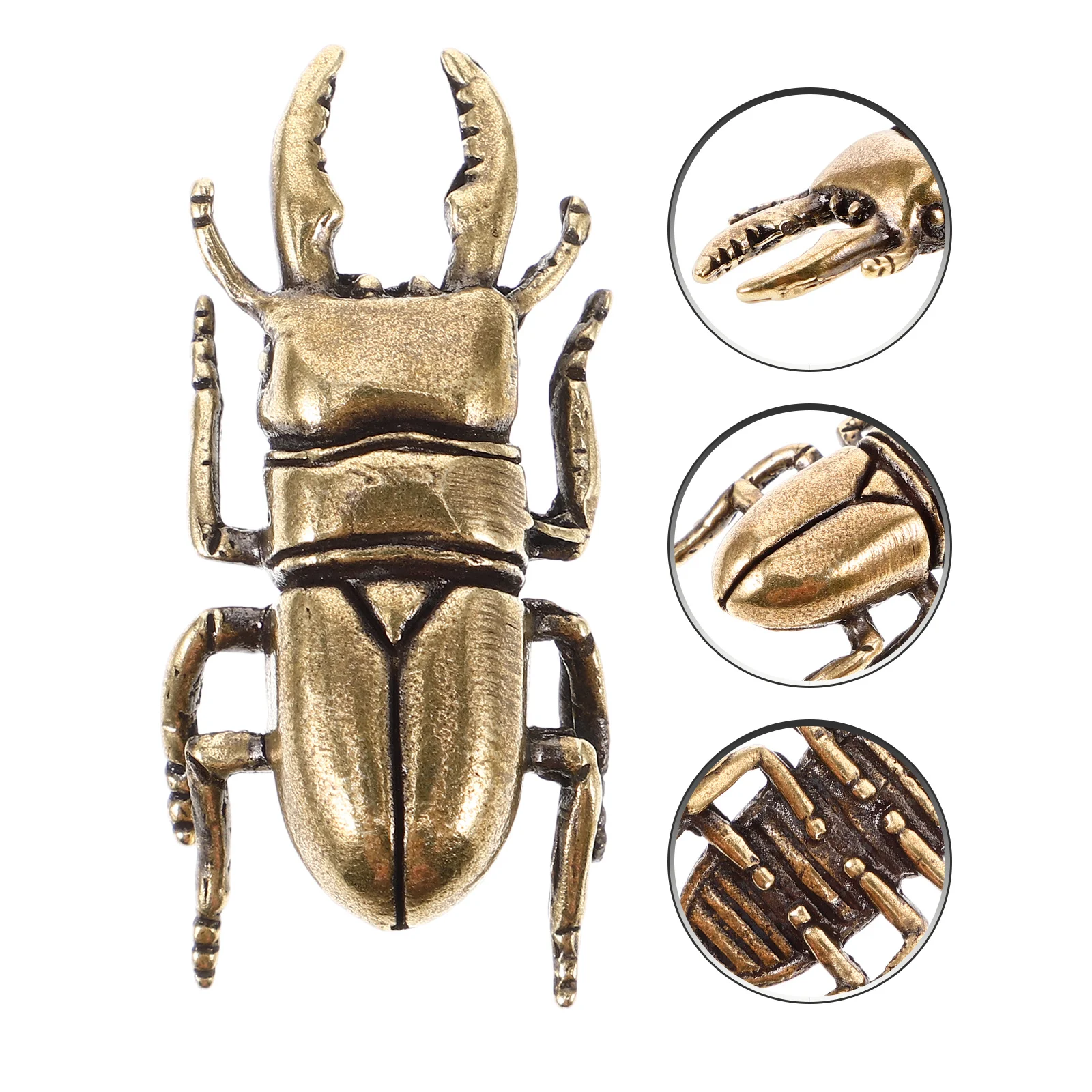 

Solid Brass Beetle Desktop Ornament Retro Animal Sculpture Feng Shui Wealth Good Luck Metal Insect Decoration Vintage