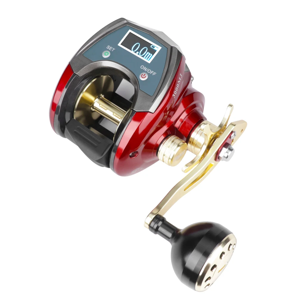 DEUKIO Full Metal 6+1BB Left / Right Fishing Reel with LED Digital Display Electronic Baitcasting Line Counter Reel Casting Reel