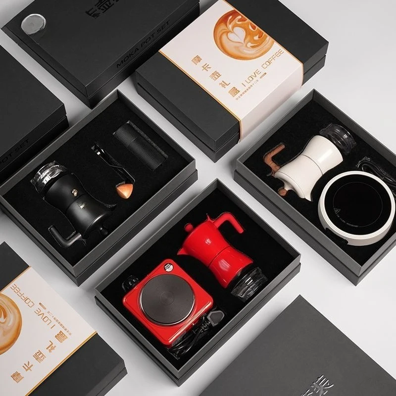 Mocha Pot Set Small Fresh Grinding Coffee Hand Grinder