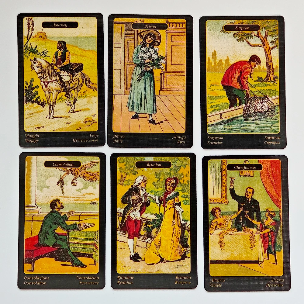 Gypsy Oracle Deck الإصدار الإنجليزي والإسباني 52 قطعة بطاقات أوراكل مطبوعة على بطاقات منقوشة مزدوجة 350GSM - 9*6 سم