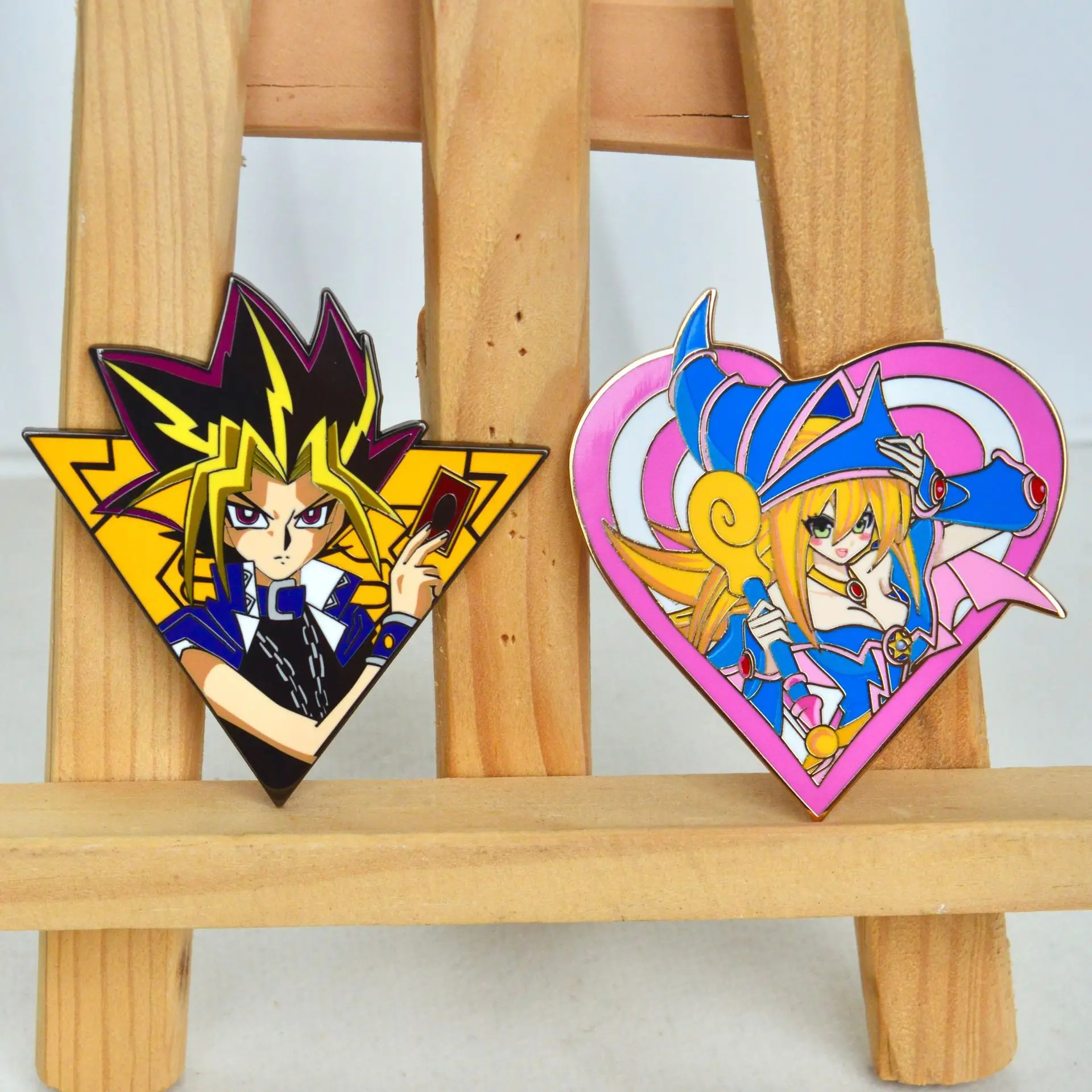 Anime Yu-Gi-Oh! Metal Pins ATEM Black Magician Girl Badges Mutou Yugi Brooches for Backpack Bag Clothing Lapel ACG Cosplay Toys