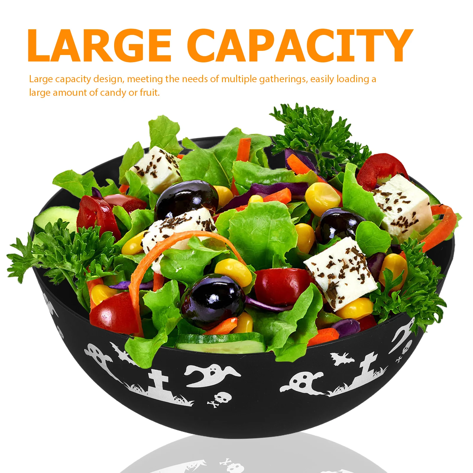 3 قطعة وعاء حلوى الهالوين مخيف قابل لإعادة الاستخدام خدعة أو علاج أطباق سلطة الفاكهة تخدم الحاويات لزينة عطلة