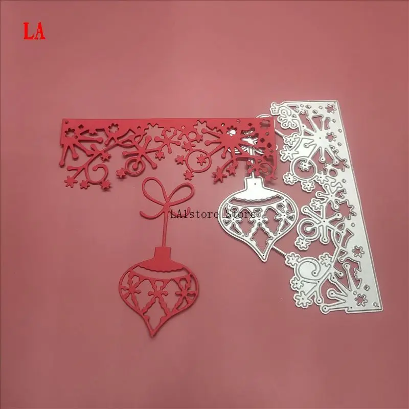 Christmas Lantern Snowflake Greeting Card Metal Die Cut Embossing Scrapbook DIY Handbook Carbon Steel Mold 2024 New Arrival