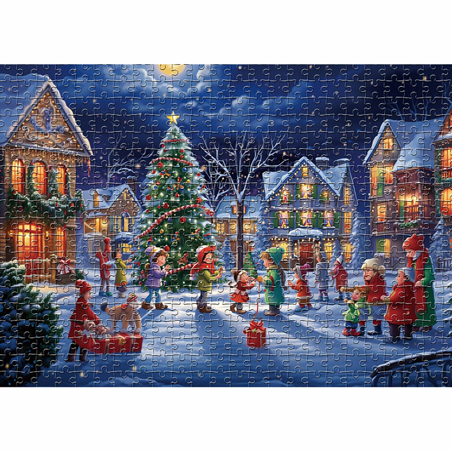 1000 Pieces Merry Christmas Jigsaw Puzzles for Adults Home Decor Games Family Fun Floor Puzzles Educational Toys for Kids