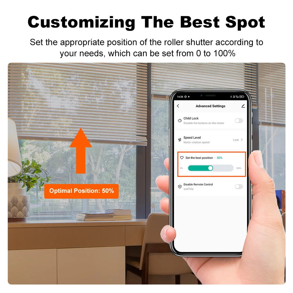 MANHOT WiFi/Zigbee Smart Roller Blinds Motor Shade Driver with Solar Panel Rechargeable Work with Tuya Alexa Google Home Alice view 6