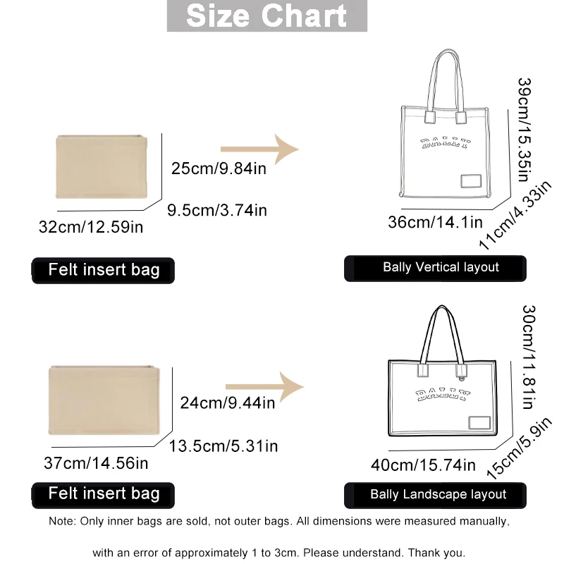 EverToner Compatible with Ba-lly Canvas Bag Felt Insert Multi use Travel Makeup Organizer