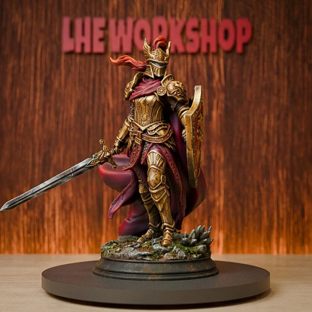 Female Paladin Miniatures | 28mm-75mm | Resin 3D Printed DND Pathfinder Mini | Unpainted Grey