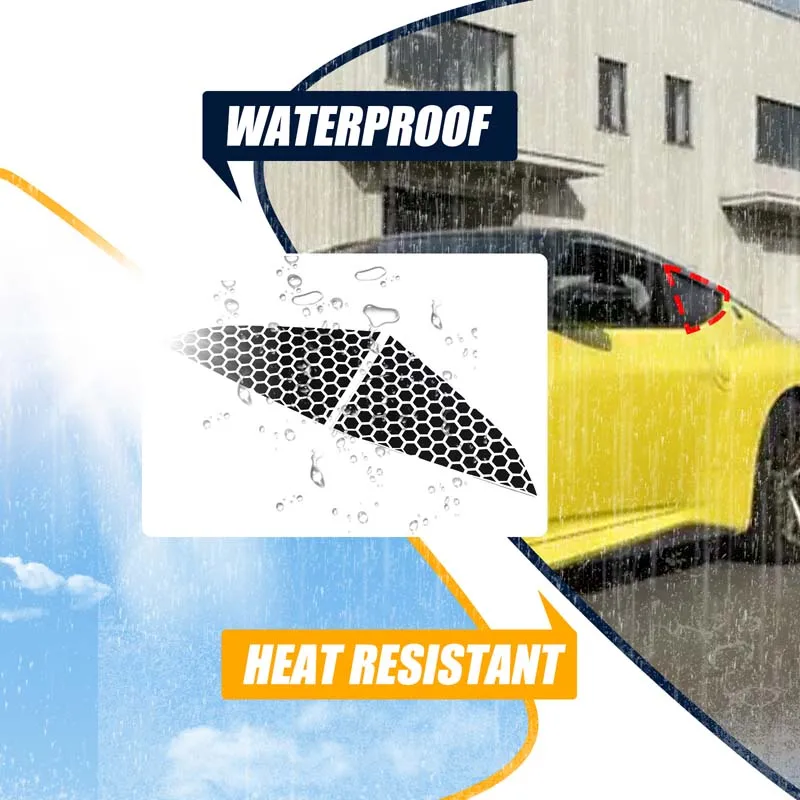 

For Nissan 400Z Automotive Rear Triangle Glass Decorative Sticker PVC Honeycomb Pattern Car Modification Sticker