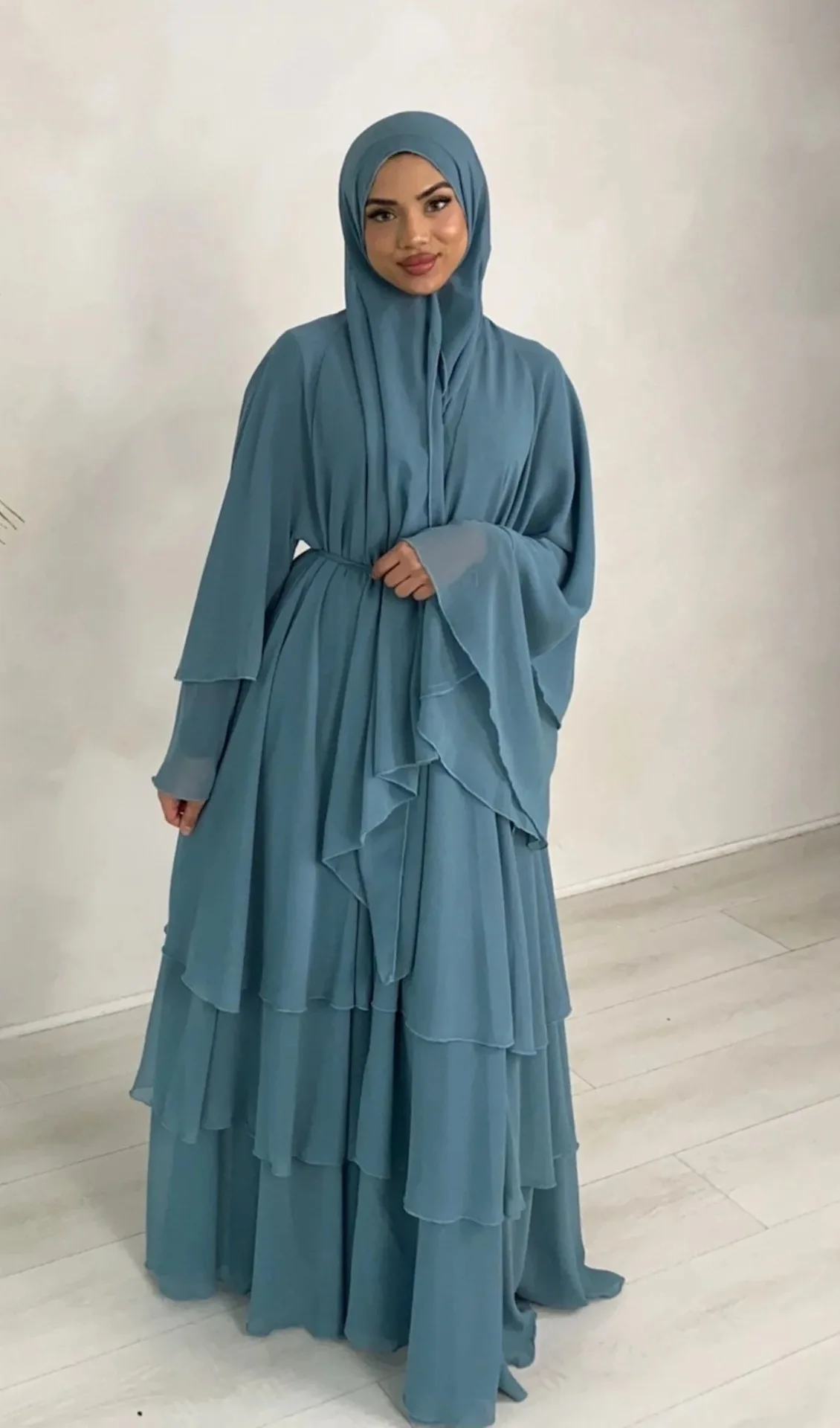 Muslim Women Chiffon Open Abaya Dubai Turkey Kaftan Eid Ramadan Kimono Cardigan Jalabiya Arab Kebaya Caftan Marocain Femme Dress